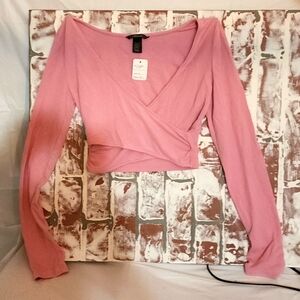 Victoria's Secret l9ng sleeve crop top, pink size small.